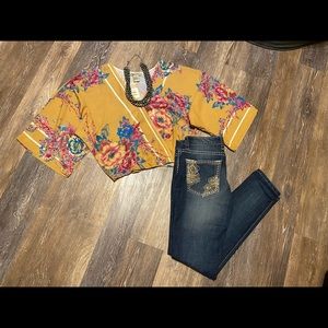 Brand new with tags mustard floral top